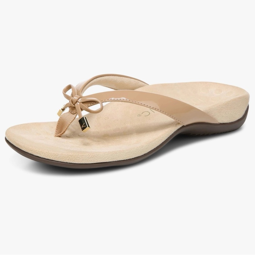 Vionic Bella 9 Women’s Nude Bow Thong Sandal